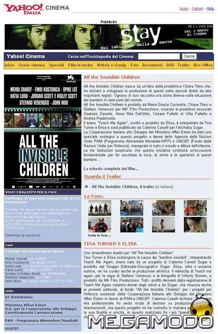 Yahoo! Cinema, All Invisibile Children