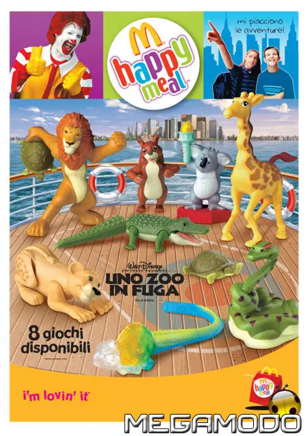 Nuova campagna Happy Meal McDonald's Uno zoo in fuga
