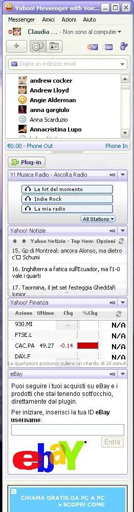Nuovo Yahoo! Messenger with Voice con nuovi plug-in personalizzabili
