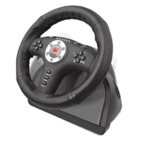 4 in 1 Leather Force Feedback Wheel per Pc, Xbox, PS2, NGC