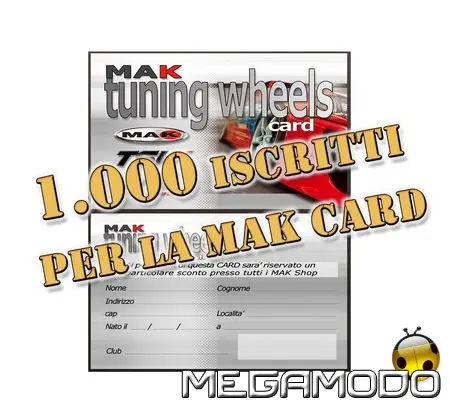 Mak Tuning Wheels Card, superata quota 1000 iscritti