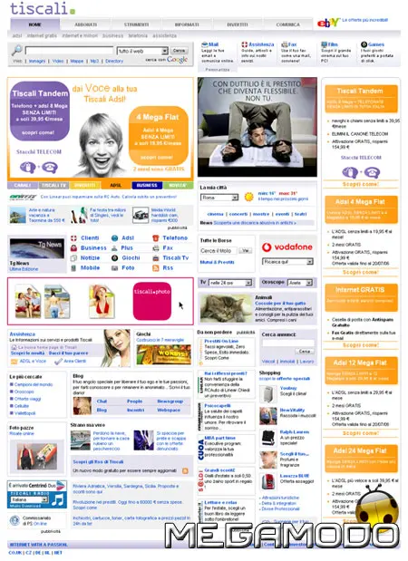Nuova Home Page per Tiscali.it