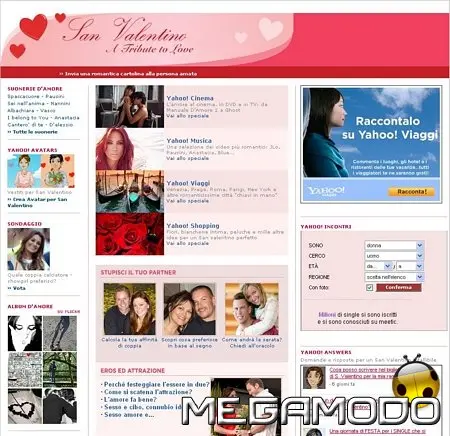 Yahoo! Italia, San Valentino A Tribute To Love