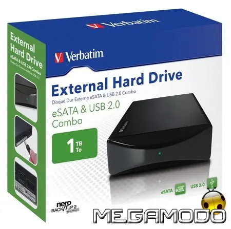 Nuovi hard disk esterni Verbatim eSATA e USB combo da 3.5"