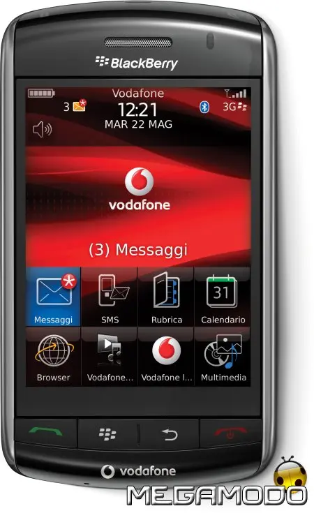 BlackBerry Storm, touchscreen cliccabile