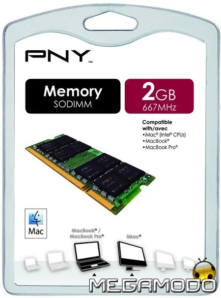 SODIMM da 1GB e da 2GB 667MHz Apple Edition