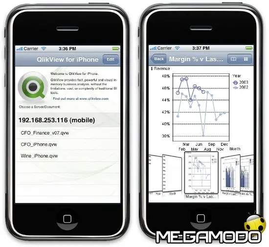 QlikView for iPhone, Business Intelligence interattiva