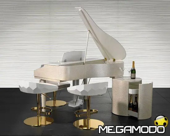 PianoBar Fendi Casa, pianoforte elettronico a mezza coda