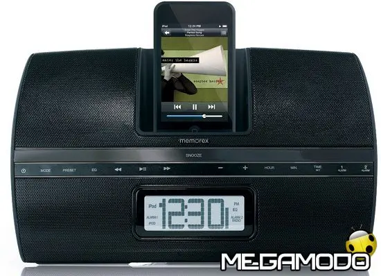 Memorex iWakeUp Clock Radio, design moderno