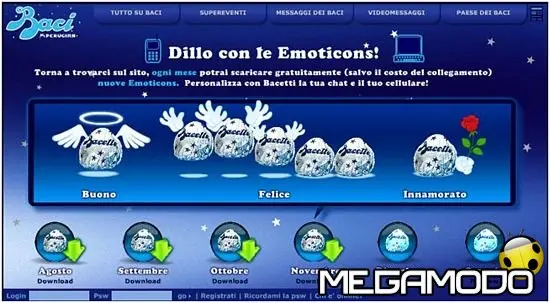 Dillo con le Emoticons di baci Perugina