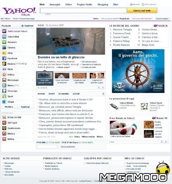 Nuova Home Page di Yahoo! Italia
