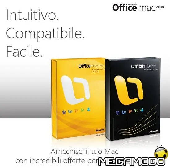 Microsoft Office 2008 per Mac, vantaggiose offerte
