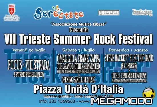 Trieste Summer Rock Festival, ospiti i Focus e Grandmothers Re-Invented