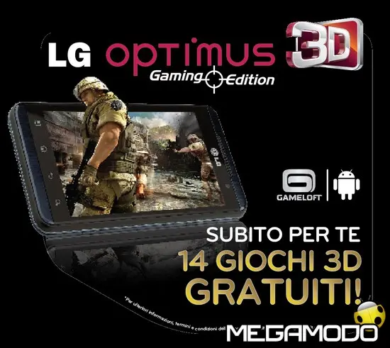 LG Optimus 3D Gaming Edition regala 14 giochi 3D Gameloft 