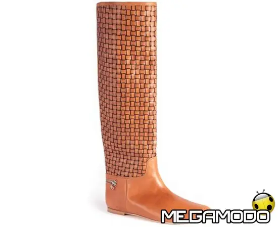 a.testoni, coordinati in pelle intrecciata