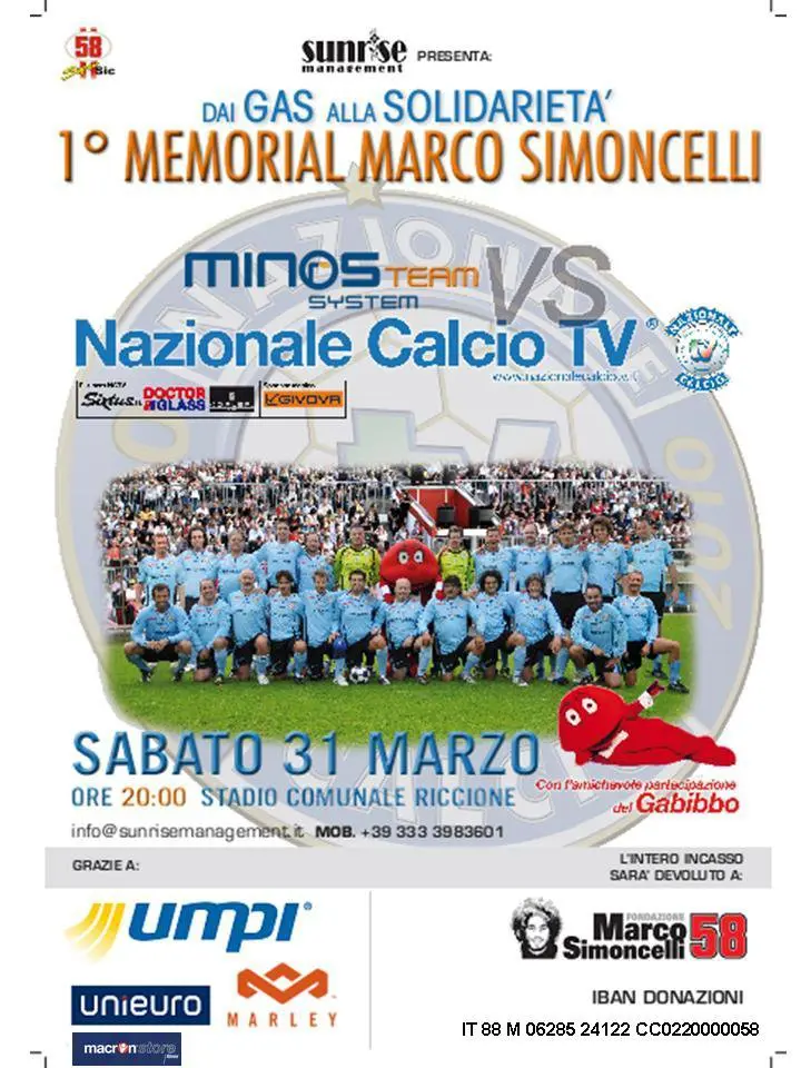 Primo Memorial Marco Simoncelli allo Stadio Comunale di Riccione