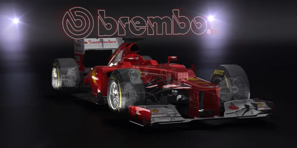 Brembo, il nuovo video 3D sul funzionamento dell'impianto frenante in Formula Uno