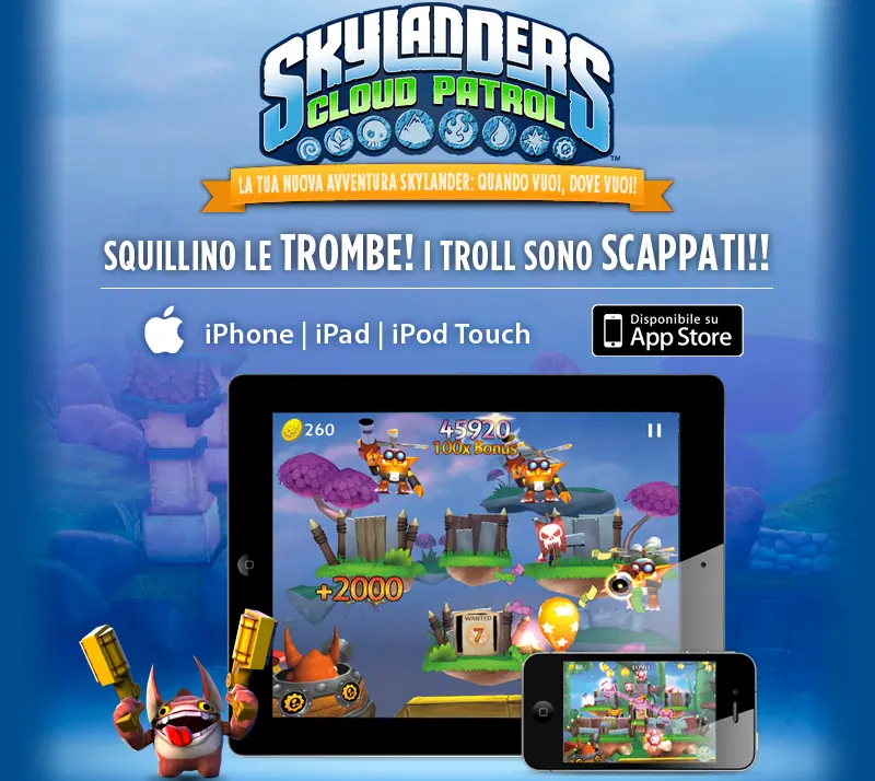 Skylanders Cloud Patrol, una nuovissima esperienza di gioco per iPhone, iPad e iPod Touch 