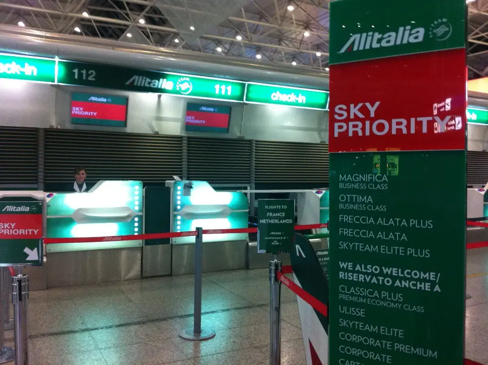 I servizi SkyPriority di Alitalia per Roma Fiumicino