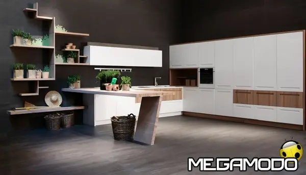 stosa cucine mood olmo naturale massellato e anta laccato opaco bianco