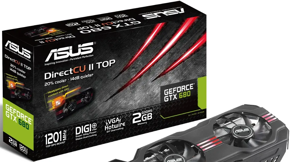 Scheda grafica Asus GeForce GTX 680 DirectCU II TOP, per i gamer più appassionati