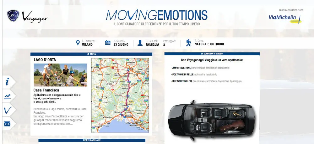 Lancia e ViaMichelin per il primo configuratore online di esperienze di viaggio per il tempo libero