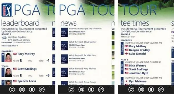 L’applicazione PGA Tour in esclusiva per gli smartphone Nokia Lumia