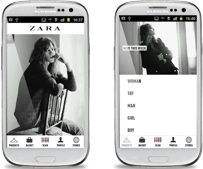 App Zara by Samsung per smartphone e tablet Android