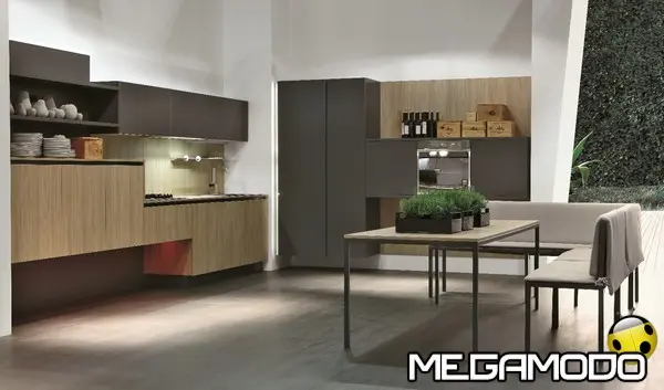 stosa cucine allegra aleve laminato olmo mercurio e vetro piombo opaco