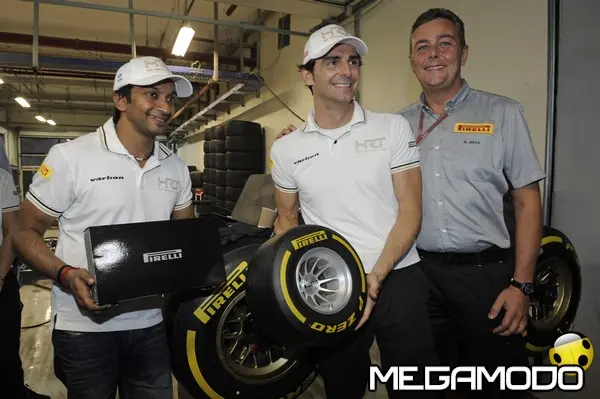 2012 indian gp pirelli hrt tyre fitting challenge