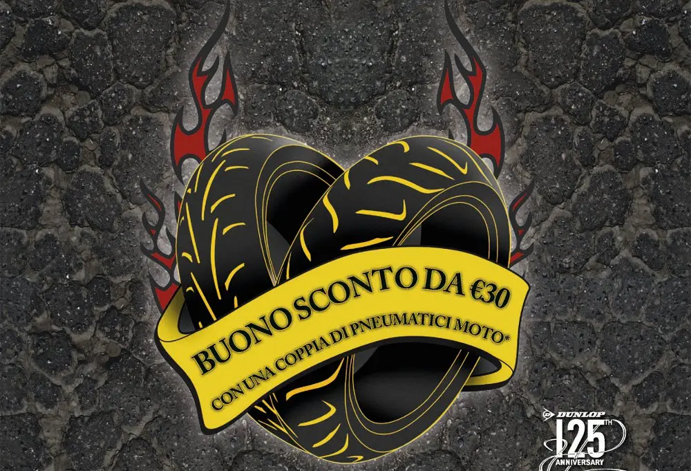 Promozione Dunlop sugli pneumatici moto per San Valentino 