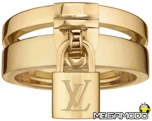 louis vuitton anello lockit in oro giallo