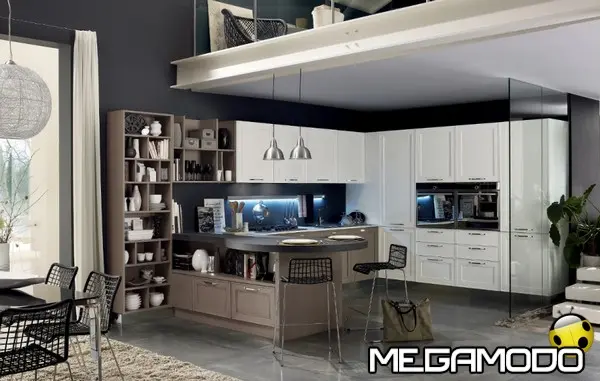 stosa cucine maxim laccato fassino bianco fiandra e frassino duna