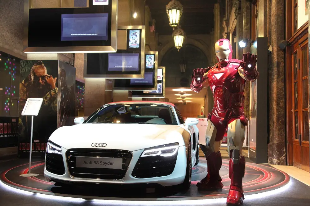 Audi R8 e-tron per l'anteprima italiana di "Iron Man 3"