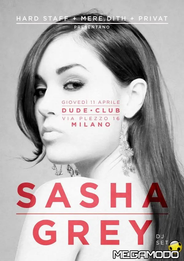 Sasha Grey dj set live al Dude Club di Milano