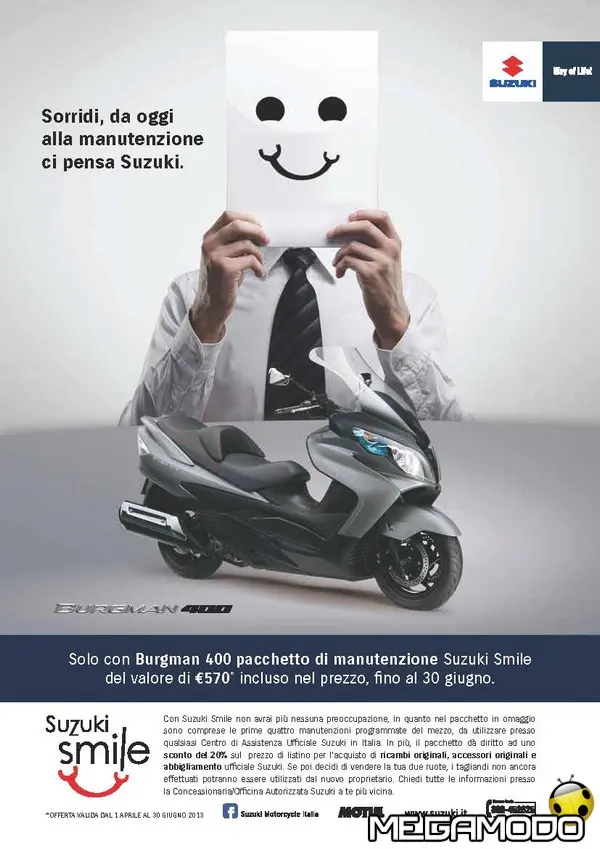 Burgman 400 con “Suzuki Smile” incluso nel prezzo  