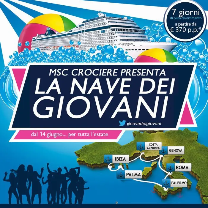 MSC Crociere lancia la "Nave dei Giovani": party e serate a tema verso Maiorca e Ibiza 