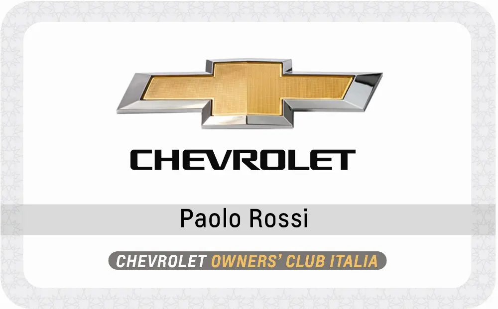 Carta Cliente “Chevrolet Owners’ Club Italia”