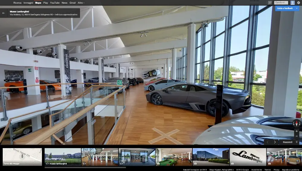 Il Museo di Automobili Lamborghini con Google Maps è visitabile online