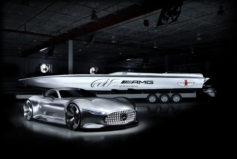 Mercedes-Benz AMG Vision Gran Turismo e Cigarette Racing 50’ Vision GT Concept, progetti futuristici