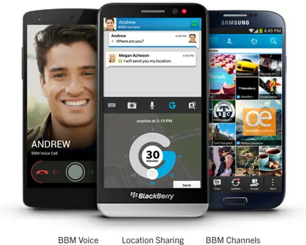BlackBerry: disponibili BBM Voice e BBM Channels per Android e iPhone
