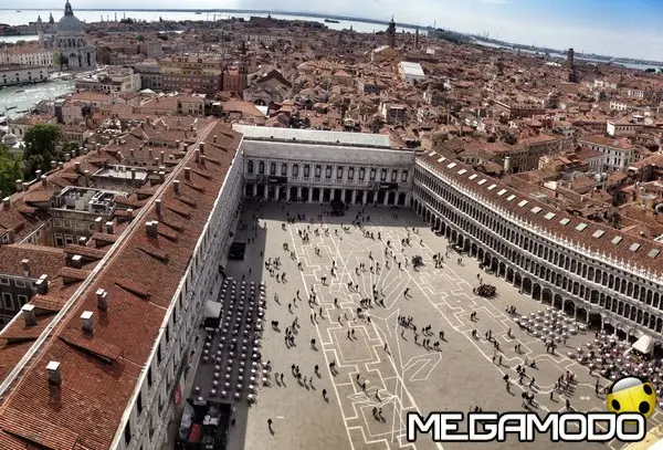 schizzo disegnato con gessetto del bocolo in piazza san marco