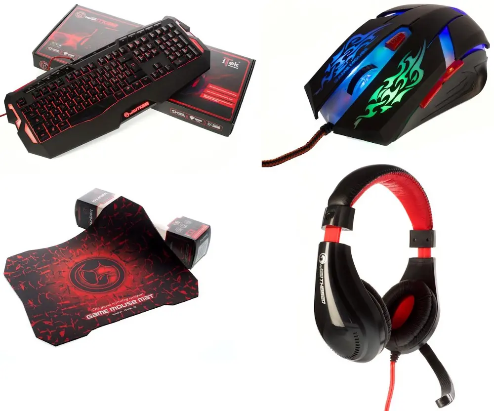 I gioielli iTek Scorpion: tastiera, mouse, pad e cuffia