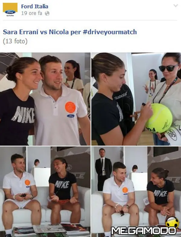 Il vincitore del concorso Ford con Sara Errani agli Internazionali BNL d’Italia 