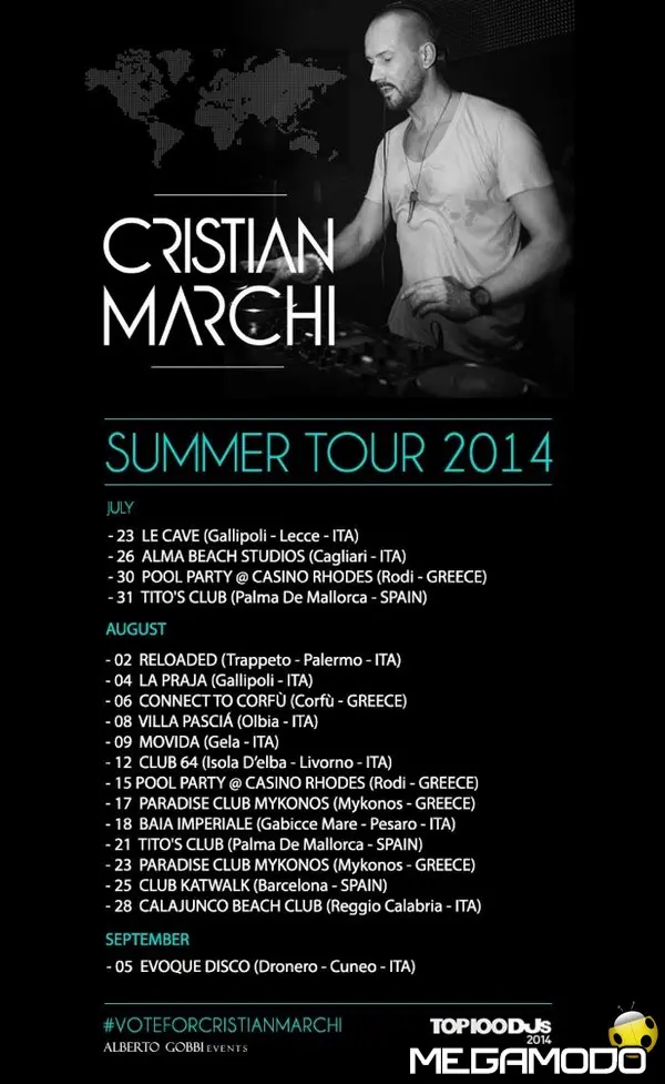 Cristian Marchi Summer Tour 2014: estate in musica
