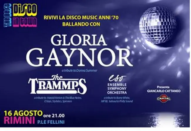 Gloria Gaynor a Rimini: il 16 agosto Piazzale Fellini si trasforma in una discoteca a cielo aperto