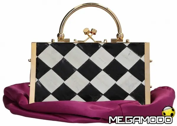 borsa in anguilla bianca e nera vitussi