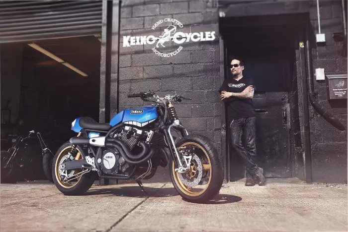Yamaha Yard Built XJR1300 by Keino Cycles: “Rhapsody in Blue” 
