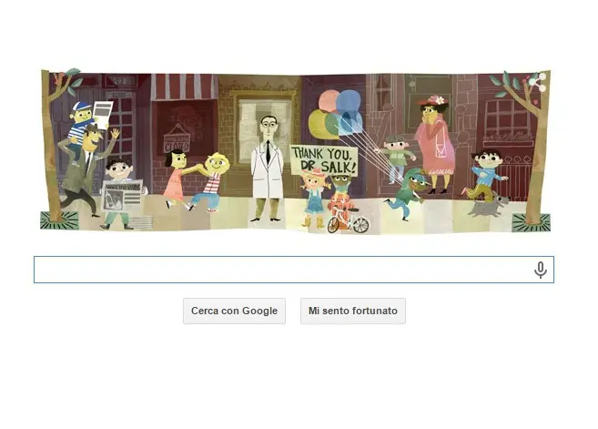 Google doodle per Jonas Salk: il medico che debellò la poliomielite