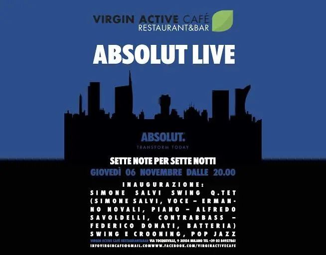 Gli Absolut Live del Virgin Active Café di Milano si aprono con Il Simone Salvi Swing Quartet